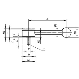 K0114 Рычаги зажимные плоские из стали с круглой ручкой, НР