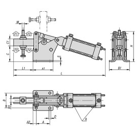 K0092 Прижимы пневматические горизонтальные усиленные