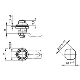 K1353 (K1340) Замки поворотные Hygienic DESIGN