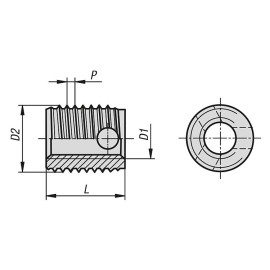 K0979 Вставки резьбовые саморезы с отверстиями