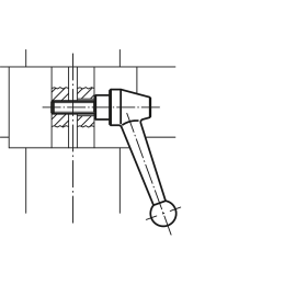 K0120 Рычаги зажимные серебристо-серые из стали с наружной резьбой