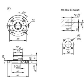 K1487 Втулки установочные для цилиндров Ball lock (K1486)