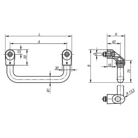 K0220 Ручки трубчатые угловые с крепежными болтами