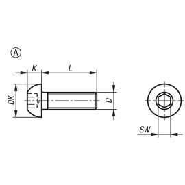 K1796 Винты DIN EN ISO 7380 с полукруглой головкой