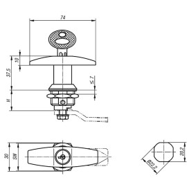 K0526 (K0523) Замки поворотные с T-образной ручкой
