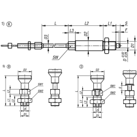 K1502 Штифты стопорные с дистанционным управлением