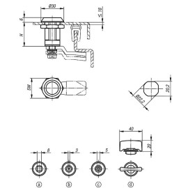 K0529 (K0530) Замки поворотные пыле-влагозащищенные прижимные