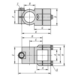 K0474 Зажимы для труб крестовые из алюминия