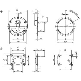 K0243 Ручки врезные из нержавеющей стали откидные
