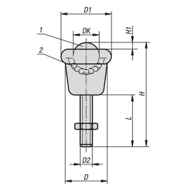 K1322 Ролики шаровые, наружная резьба, нержавеющая сталь