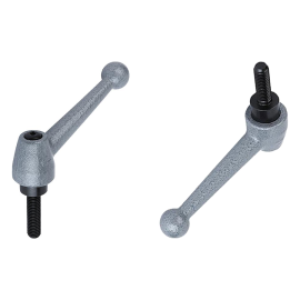 K0120 Рычаги зажимные серебристо-серые из стали с наружной резьбой