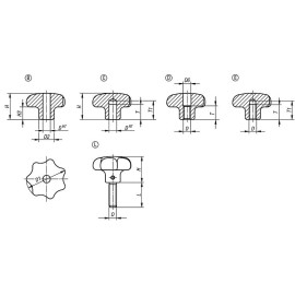 K0150 Ручки звездообразные DIN 6336 из нержавеющей стали
