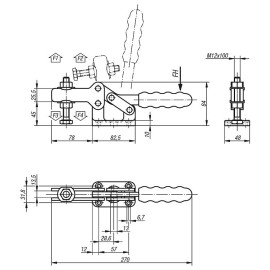 K0077 Прижимы механические с горизонтальным основанием