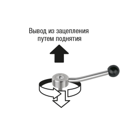 K0129 Рычаги зажимные плоские из нерж. стали с круглой ручкой, НР