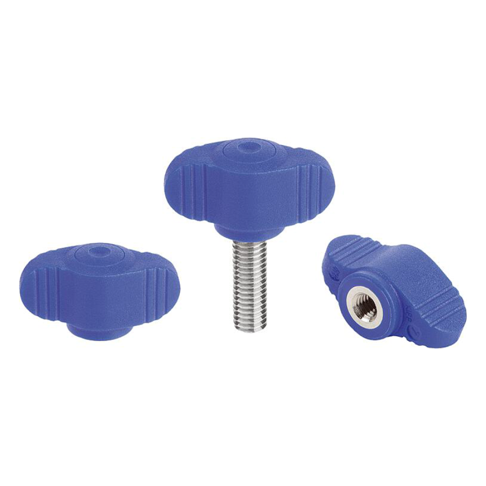 K0274 Ручки барашки маленькие из пластика и нержавеющей стали