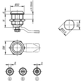 K1113 (K1114) Замки поворотные длинные из цинка