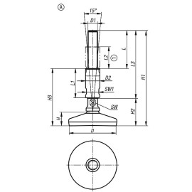 K1303 Опоры виброизолирующие Hygienic DESIGN, 7,5°