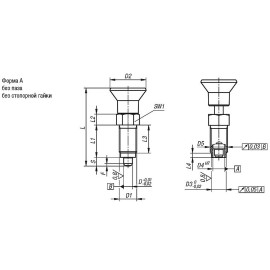 K0736 Штифты стопорные резьбовые цилиндрические