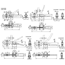 K1240 Прижимы механические с горизонтальным основанием