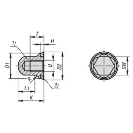 K1648 Гайки колпачковые с уплотнительным кольцом Hygienic DESIGN