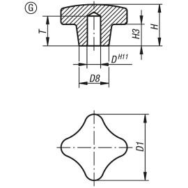 K0148 Ручки крестообразные DIN 6335