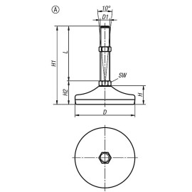K0739 Опоры виброизолирующие с подвижным винтом, 5°