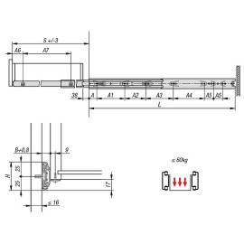 K1579 Комплекты направляющих разборные угловые, 60 кг