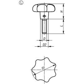 K0151 Ручки звездообразные DIN 6336 из чугуна