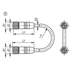 K1482 Кабели для прижимов с датчиком усилия (K1463)