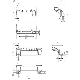 K0244 Ручки бугельные усиленные из пластика угловые