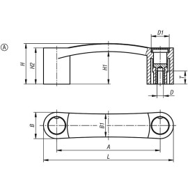 K1092 Ручки бугельные усиленные из пластика