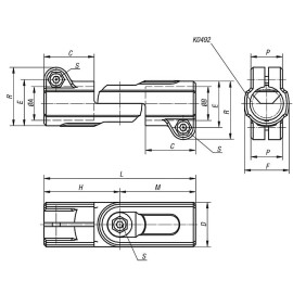 K0489 Зажимы для круглых труб шарнирные из пластика