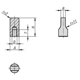 K1314 Ручки барашки Hygienic DESIGN узкие, внутренняя резьба