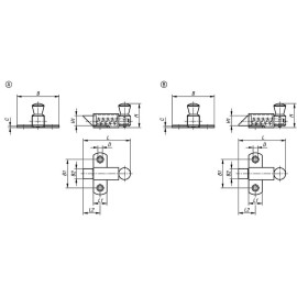 K1668 Шпингалеты пружинные с прямоугольным скошенным засовом