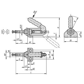 K1546 Зажимы механические плунжерные с кронштейном