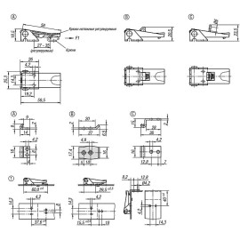 K0047 (K0046) Защелки натяжные регулируемые, отверстия скрытые