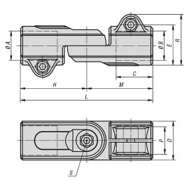K0489 Зажимы для круглых труб шарнирные из алюминия