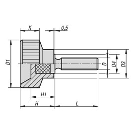 K0141 Ручки с накаткой и наружной резьбой