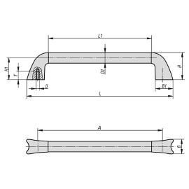 K0781 Ручки трубчатые из нержавеющей стали и углепластика