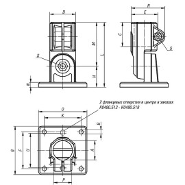 K0490 Зажимы для труб шарнирные опорные из алюминия