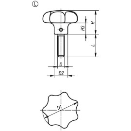 K0150 Ручки звездообразные DIN 6336 из нержавеющей стали
