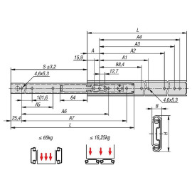 K1711 Комплекты направляющих разборные, до 65 кг