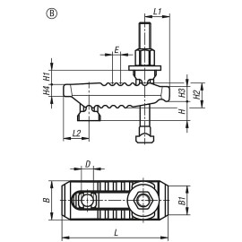 K1165 Прихваты регулируемые "крокодил" с контропорой