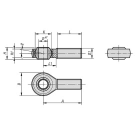 K0718 Головки шарнирные с наружной резьбой DIN ISO 12240-4