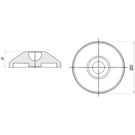 A00015 Основания шарнирных опор из пластика, 20°