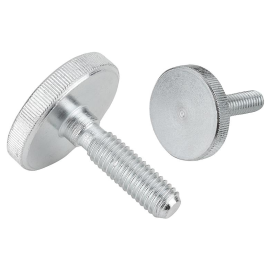 K1163 Ручки DIN 653 с накаткой и наружной резьбой плоские