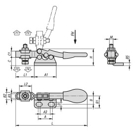 K1543 Прижимы механические с горизонтальным основанием