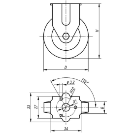 K1759 Ролики аппаратные антистатические с крепежным отверстием