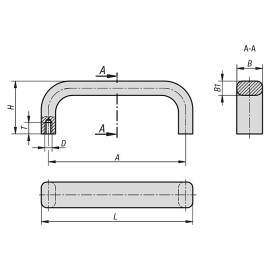 K1091 Ручки бугельные из алюминия