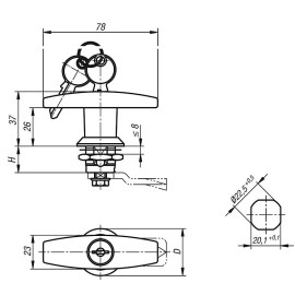 K1356 (K1340) Замки поворотные с T-образной ручкой